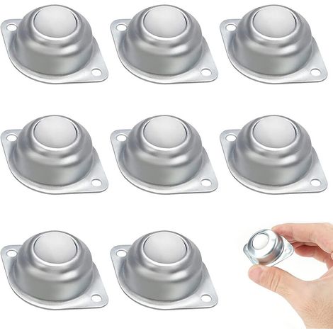 8 pièces Roulettes à Billes, Transfert Roulettes de Meubles,Nylon Roulettes à Bille, Rouleaux à Billes en Nylon et en Acier Inoxydable, Rotation à 360 Degrés, pour Meubles, Etagères, Vitrines (1/5)