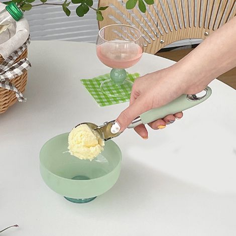 Mooney Eiskugelportionierer im Instagram-Stil aus Edelstahl 304, mintgrüner Fruchtportionierer, Eiskugelportionierer, Wassermelonenportionierer, Eiskugelportionierer (1/5)