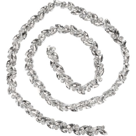 Chaîne en verre diamant fleur oeil de cheval pour lacets de chaussures DIY décoration vêtements accessoires blanc (1/5)