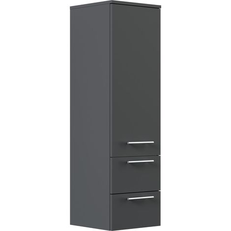 Hochschrank 120 cm grafit mit Glaseinlagen