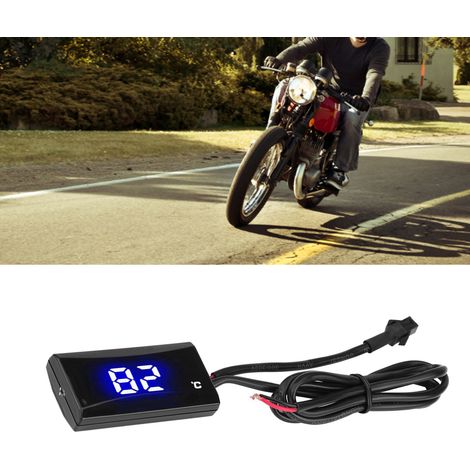 Manomètre de température d'eau numérique ultra-mince universel pour moto avec rétroéclairage bleu (1/5)