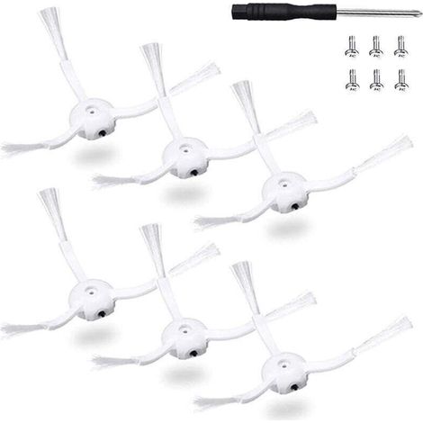 6 cepillos laterales de repuesto para aspiradoras Xiaomi Roborock S8, S8 Plus, S8 Pro Ultra, S5 Max, S6, S60, S65, S5, S50, S51 y S55. (1/4)