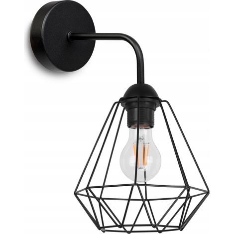 ELEGANTE LAMPADA DA PARETE RETRO IN FILO NERO LOFT (1/5)