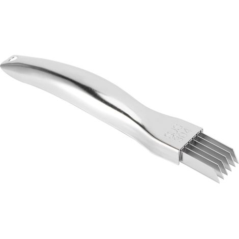 Hachoir à oignons avec couvercle, râpe en acier inoxydable, coupe-oignons verts, accessoires de cuisine (1/5)
