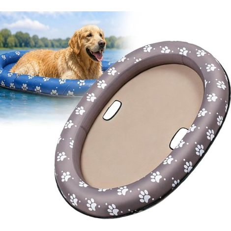 Materassino gonfiabile di alta qualità per animali domestici - Materassino da piscina antigraffio per cani di piccola e media taglia - Robusto lettino da piscina per l'estate, i laghi e le feste (1/5)