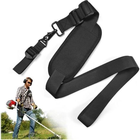Verstellbarer Gurt für Freischneider, Nylon-Schultergurt für Trimmer, Motorsäge und Rasenmäher (Schwarz)