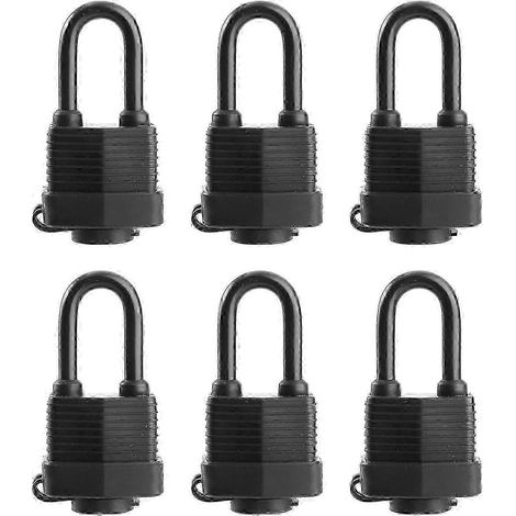 Lot de 6 cadenas étanches à clé identique - Cadenas robuste en acier laminé pour (1/5)