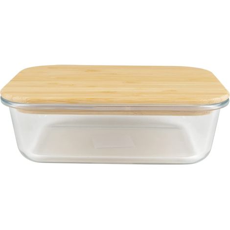 Ustensiles de Cuisine - Boîtes en Verre Alimentaire Hermétiques Couvercle Bambou - 640mL - Idéal Conservation (1/5)