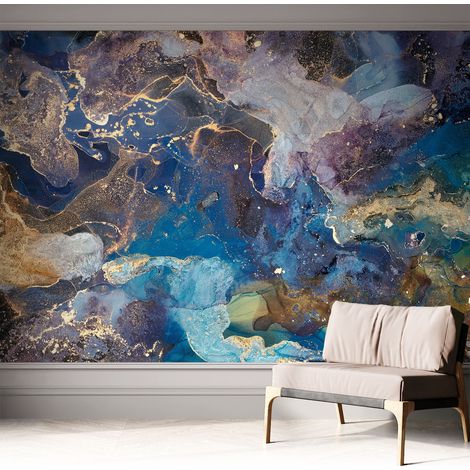 Papier peint adhésif avec colle pour décoration moderne de salon chambre à coucher cuisine et bureau Facile Mosaïque cosmique 312x219 cm (1/5)