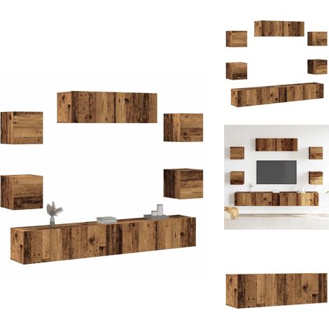 Ensemble de meuble TV mural 7 pcs vieux bois bois d'ingénierie - Ensemble De Meubles TV - Ensembles De Meubles TV - Meuble TV - Meuble Hifi (1/5)