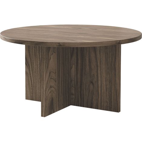 Selsey Ovo - Couchtisch rund 76x76 cm Holzoptik Nussbaum Wisconsin (1/4)