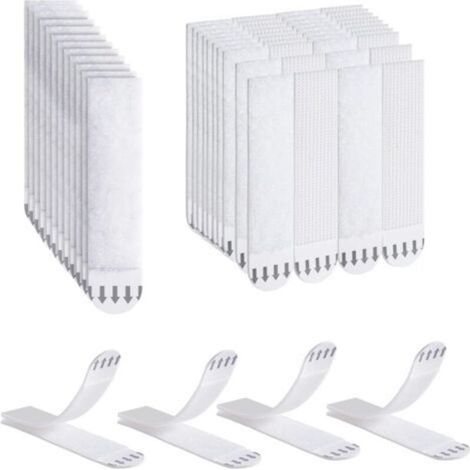 Bandes de Suspension pour Photos, 32 Paires (64 Bandes) Languette Accroche Tableau sans Percer Bandes, Bandes Adhésives Résistantes pour Cardres (1/5)