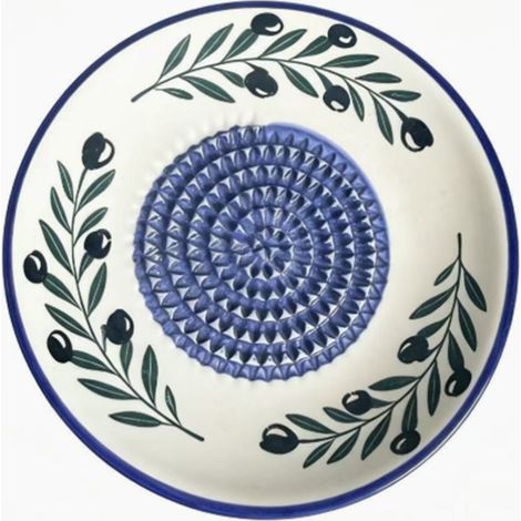 Râpe à ail en céramique de 12,5 cm (5 pouces), style espagnol, fabriquée à la main, pour râper l'ail, le gingembre, les tomates et le fromage. Outil de cuisine. (1/5)