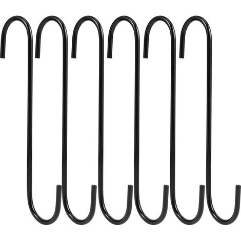 Lot de 6 crochets de suspension en acier inoxydable noir en