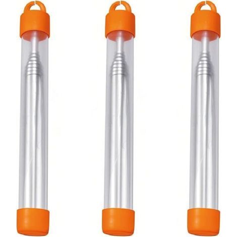 (Lot De 3) Tube Soufflet Cheminée Portable pour Feu De Camp, Professionnel en Acier Inoxydable Télescopique 9.3mm, Barbecue, Survie en Plein Air (1/5)