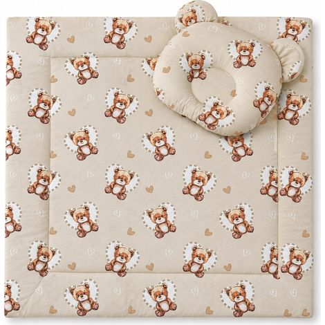 Edredón con diseño de osito de peluche, relleno y almohada anatómica - Juego de 2 piezas - Misiove love (1/5)