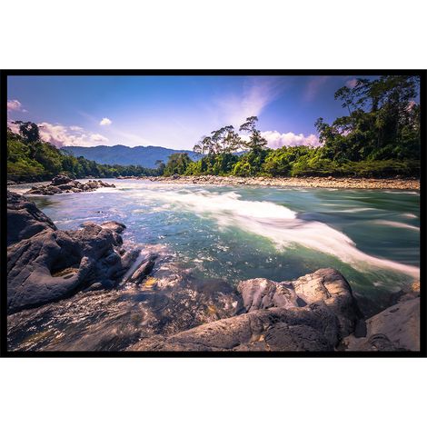 Affiche encadrée rivière tropicale en pleine nature