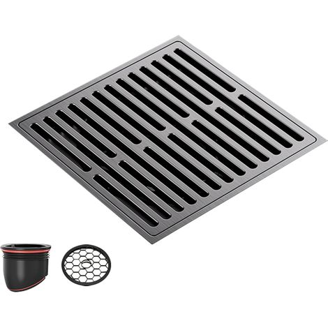 (A)Shower Floor Drain Magnetic Square Floor Drain Strainer Stainless Steel Large Displacement Sink Water Drain Filter For Bathroom (1/4)
