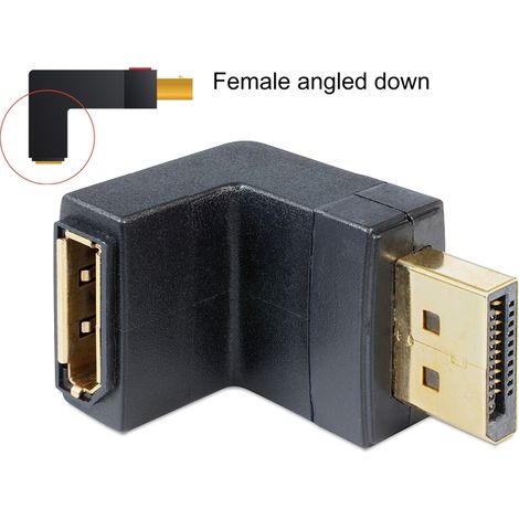 Adapter dp-st  dp-bu gewinkelt unten black