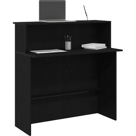 Mostrador de recepción negro 100x50x103,5 cm madera ingeniería