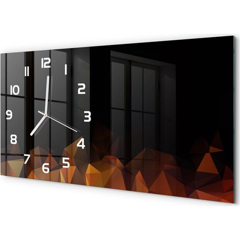 Horloge Murale Sans Tic-Tac 60x30 cm Verre Trempé Design Panoramique Abstraction (1/5)