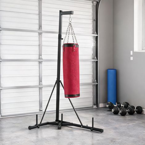 Sac de frappe réglable de 175 à 231 cm sans perçage rouge (1/5)
