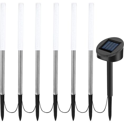 Lámpara solar LED RGB con burbujas acrílicas, brillo ajustable, batería de 1000 mAh, resistente al agua IP55 (para uso en exteriores). (1/5)