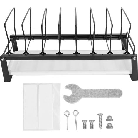 Geschirrständer mit Abtropfschale, Schwarz - Küchenorganizer (1/5)