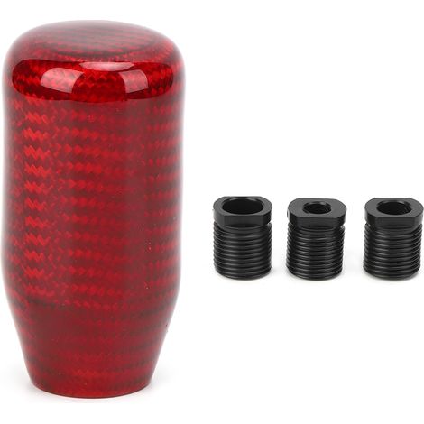 Universeller kurzer roter Schalthebel aus Aluminium und Kohlefaser für Fahrzeugtuning. (1/5)