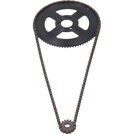 Kit chaîne 25H en acier, pignon avant 10 mm 15 dents, pignon arrière 29 mm 80 dents, transmission 146 maillons pour mini-moto, quad et moto cross 47 cc et 49 cc (1/5)