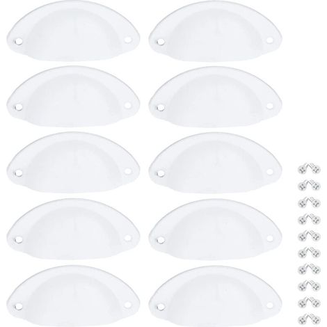 Möbelgriff im Vintage-Stil, Muschel-Design, für Schubladen, Schränke, 82 mm, mit Schrauben, 10 Stück (1/5)