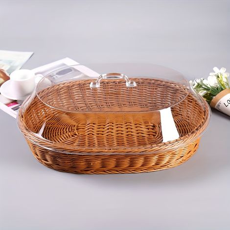 paniers en rotin avec couvercle à fruits pour le petit déjeuner les goûters . Transparent (1/5)