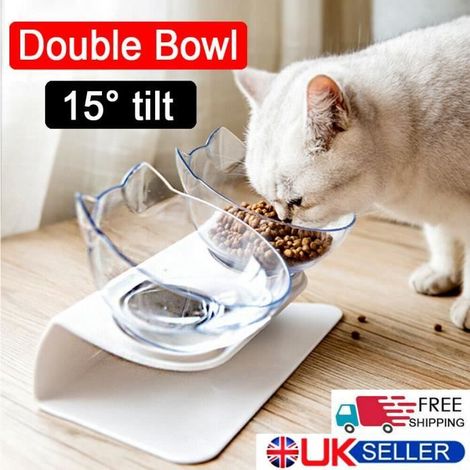 BRAVOTW gamelle Chat surelevées Animaux PC Non-Toxic 2 Bols (1/4)