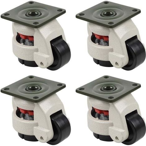 Roulettes pivotantes 4 pièces pour établis - roulettes de transport rétractables - capacité de charge 500 kg - adaptées aux meubles (1/4)