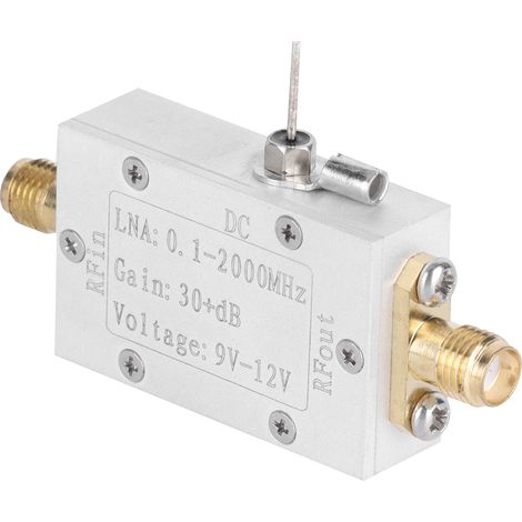 Amplificateur Faible Bruit 0.1‑2000MHz 30dB pour Récepteur Radio, Télévision et Télécommande RF (1/5)