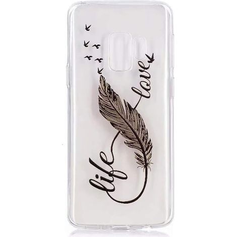 COQUE POUR SAMSUNG GALAXY S21 5G TRANSPARENTE AVEC PLUME + FILM DE PROTECTION (1/5)