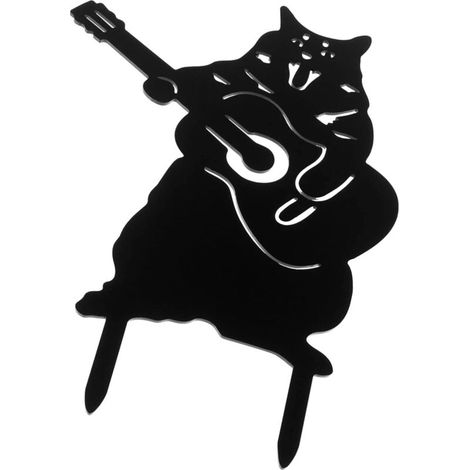 Black Chat Silhouette Jardin Pieu Animal Jardin Pieu Décoratif Y Cour Décoratif Panneau Art pour Jardin Pelouse Halloween Fête des Vacances Extérieur Décor de Chat Noir