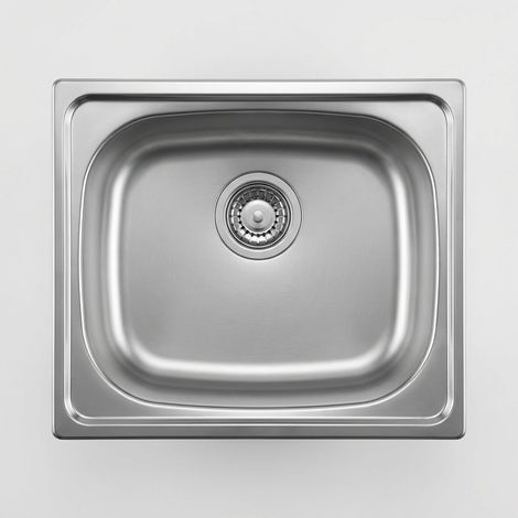 Lavello cucina a incasso in acciaio inox con 1 vasca 50x40 cm finitura inox - Telivo