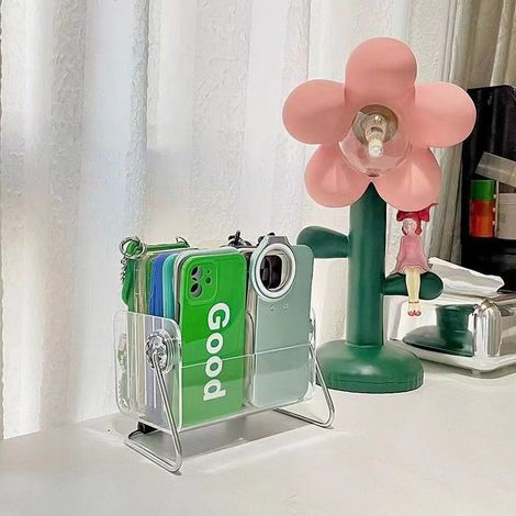 Transparente und minimalistische Aufbewahrungsbox im Instagram-Stil für den Schreibtisch, multifunktional und stapelbar für Handyhüllen, Brillen und verschiedene Gegenstände, ideal für Studentenwohnhe (1/5)