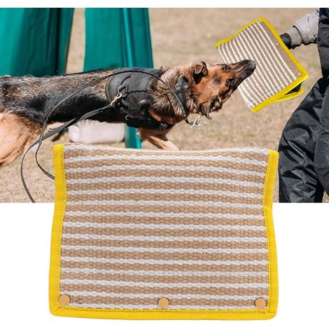 Coussin de Morsure pour Chien en Jute, Jouet d'Entraînement Interactif avec 3 Poignées Confortables, Résistant et Sécurisé (1/4)