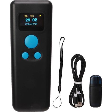 Lecteur de codes-barres Bluetooth, lecteur de codes-barres laser USB sans fil, 3 en 1 pour smartphone, tablette, PC et magasin