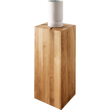 Beistelltisch B/H/T ca. 30/81/30 cm modern in Eiche massiv geölt mit Hirnholz KIMBERLEY-69 (1/4)