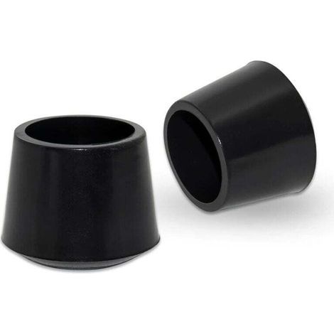 Lot de 4 Embouts Ronds antidérapants en Caoutchouc synthétique pour Pieds de Chaise 30 mm, 3,0 cm de diamètre, Noir (1/5)