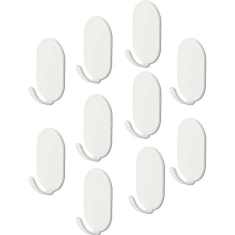 Lot de 10 crochets autocollants extra forts pour cuisine, salle de bain, évier – En acier au carbone étanche – Crochets pour serviette (1/5)