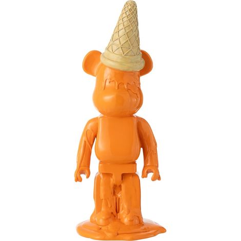 Statuette Déco Ours "Cornet Glace" 39cm Orange (1/3)