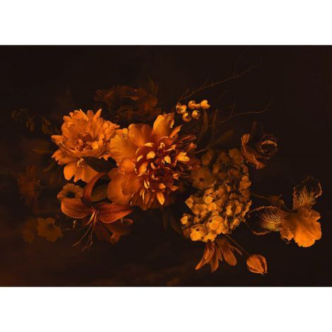 Papier peint panoramique marron original pour chambre Tapisserie panoramique élégante motif floral Papier peint panoramique floral pour salon (1/4)