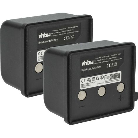 vhbw 2x Akku Ersatz für Itowa BT7223, BT7223MH für Fernbedienung Remote Control (2000 mAh, 7,2 V, NiMH)