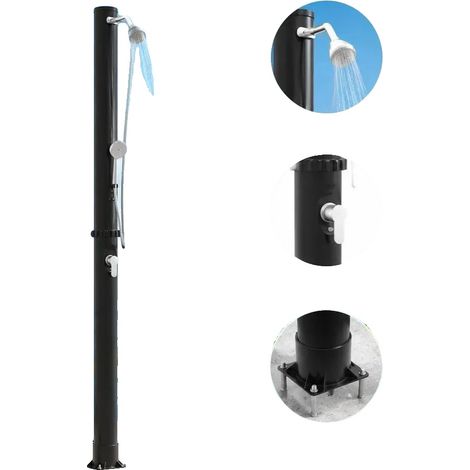 Außendusche, 35L Wassertank, verstellbarer Kopf, Schwarz (1/2)