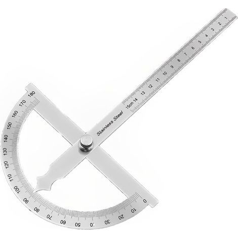 Carming Edelstahl-Winkelmesser – Messinstrument – 0 bis 180 Grad Drehwinkel – 150 mm lineare Skala – Edelstahl – Hohe Präzision und Ablesbarkeit – Geeignet für verschiedene Materialien – 1 (1/5)