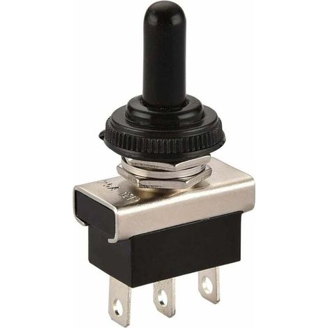 Switch to toggle in metal Flick Flip 12 V 25 A Spdt on/off/on 3 positions 3 pins for lighting of panel of edge with cap waterproof (1/5)
